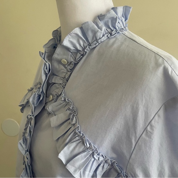 Sandro Light Blue Ruffle Blouse - Picture 8 of 8